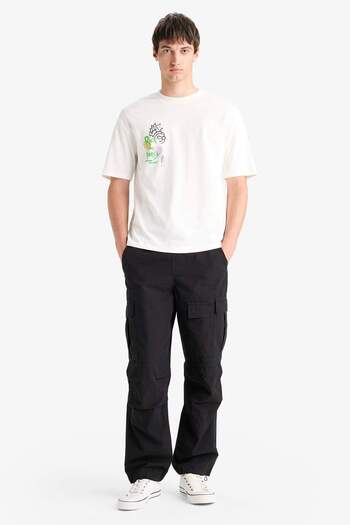 DeFacto Rick And Morty Comfort Fit Crew Neck Back Printed Short Sleeve T-Shirt B5369ax24sp