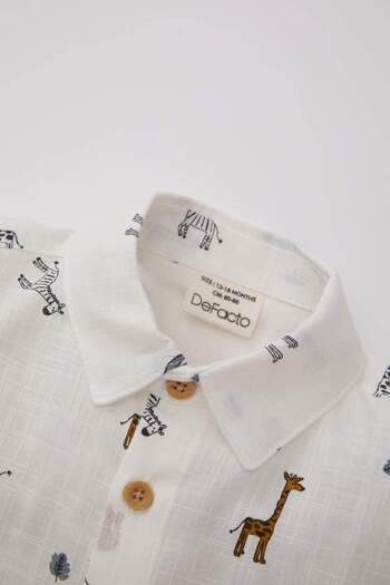 DeFacto Baby Boy Patterned Voile Long Sleeve Shirt B8057A524Sp