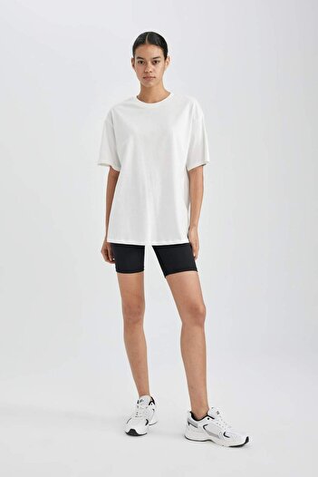 DeFacto Oversize Crew Neck Sportsman T-Shirt - Wide Fit, Short Sleeve, Basic Model B1161Ax24Sp