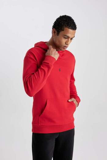 DeFacto DeFactoFit Standart Fit Kapüşonlu Skuba Dalgıç Kumaş Cepli Sporcu Sweatshirt C2310AX24SP