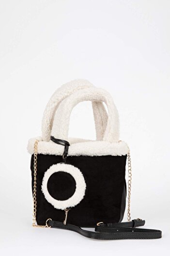 DeFacto Women's Teddy Detailed Suede Handbag A7536Axns