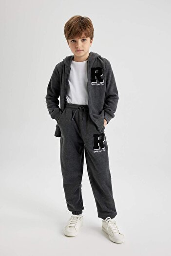 DeFacto Boy's Waist Lace-Up Elastic Leg Pocket Fleece Jogger Sweatpants B2949A823Wn