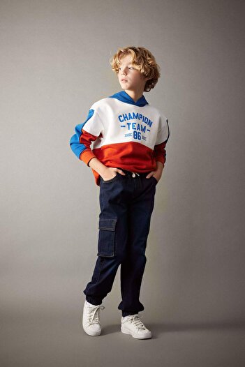 DeFacto Boy's Cargo Jogger Leg Jean Trousers B2957A823Wn