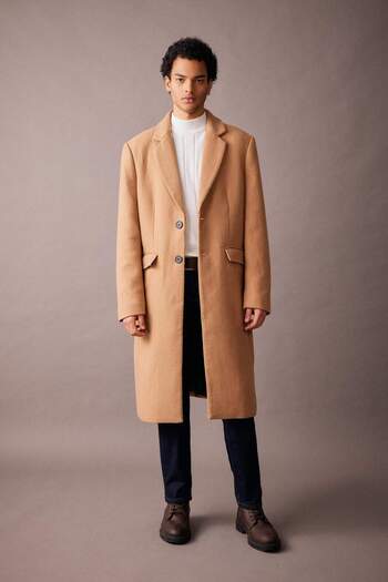 DeFacto Slim Fit Slim Fit Lined Buttoned Pocketed Cashmere Coat Parka A3775Ax23Wn