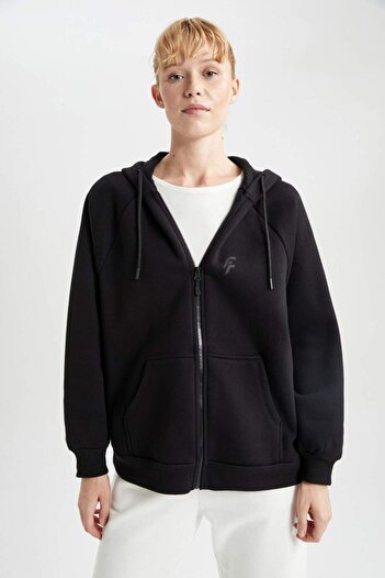 DeFacto DeFactoFit Oversize Fit Mikina s kapucí, dvojitá kapsa na zip, tlustá mikina B0992AX23AU