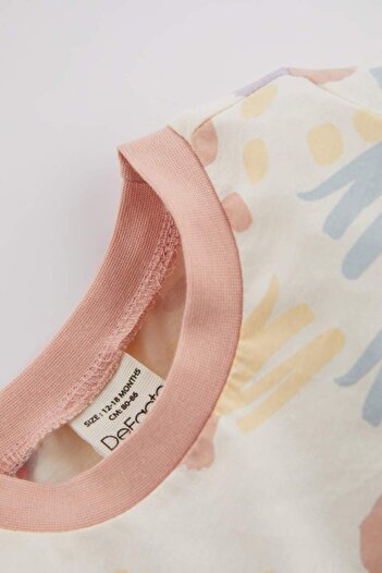 DeFacto Kız Bebek Desenli Penye Uzun Kollu Pijama Takımı A9326A523AU