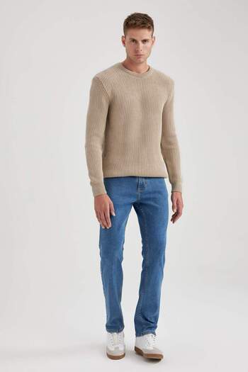 DeFacto Standard Fit Regular Cut Crew Neck Sweater Sweater B0544Ax23Wn