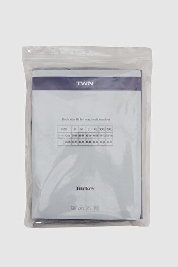 Twn Γκρι Standard Fit Αναπνεύσιμο Αθλητή 100% βαμβακερό 4 τεμαχίων που απομακρύνει τον ιδρώτα