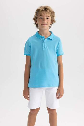 DeFacto Chlapecké tričko Pique Basic Plain Polo s krátkým rukávem B0668A8NS