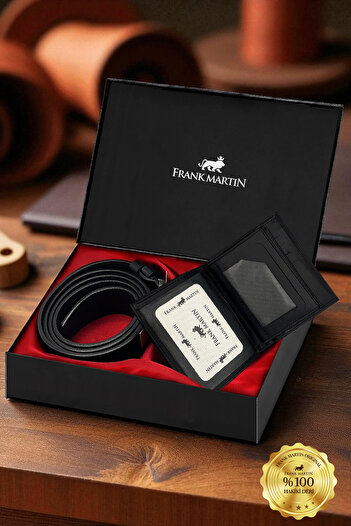 Frank Martin Doha Special Boxed Men's Genuine Leather Wallet and Belt Gift Set