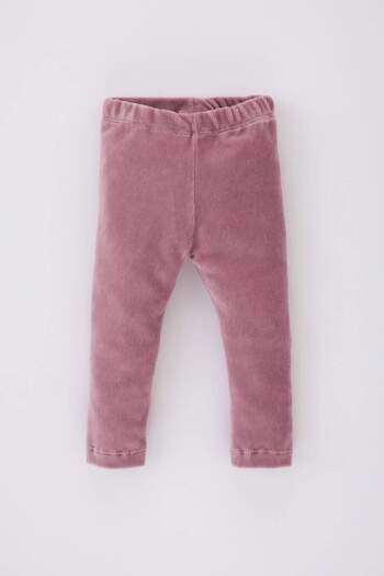 DeFacto Baby Girl Flat Leg Velvet Leggings with Elastic Waist Y1083A223Wn