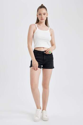 DeFacto Coool Fitted Ribbed Camisole White Strap Basic Undershirt B1659Ax23Hs