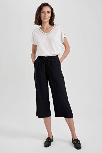 DeFacto Linen Look Capri Pants A6764Ax23Sm