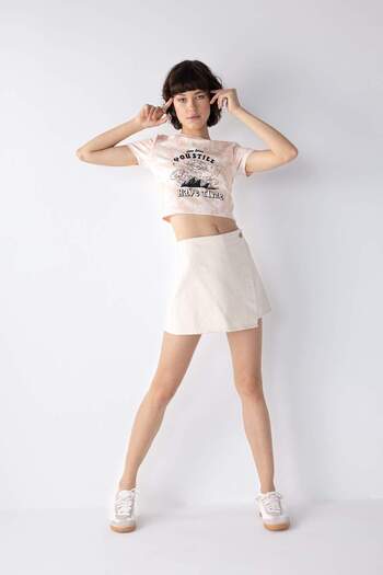 DeFacto Coool Fitted Printed Rib Short Sleeve T-Shirt A8369Ax23Hs