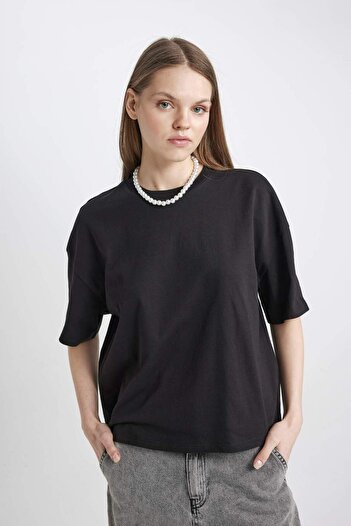 DeFacto Coool Loose Fit Basic Plain Short Sleeve T-Shirt Z9455Az23Sp