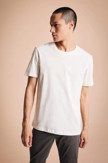 DeFacto Regular Fit Crew Neck Basic Short Sleeve 100% Cotton T-Shirt M7666Az23Sp