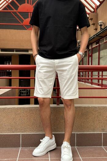 inpool Elastic Waist-laced, Regular Fit, Summer, Old Money Culture, Linen (linen), Woven shorts