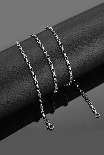 Chavin 60 Cm. 2.5 Mm. Gray Men's Women's Steel Chain Eh65By