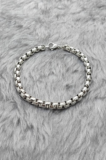 Chavin 6 Mm. 21 Cm. Gray Steel Men's Bracelet Er33-6
