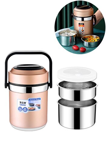 Weather Forecast 304 Çelik 2000 ml Vakumlu Yemek Mama Saklama Termosu Sefertası cin598gld