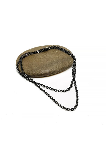 Chavin Black 60 Cm. 3 Mm. Women Men Steel Chain Df32Sy