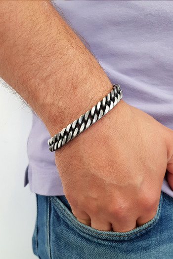 Chavin 10 mmRetro Antique Steel Men's Bracelet Dn99rt