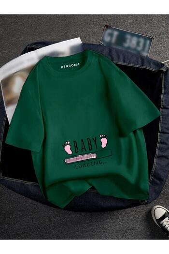 BENROMA Pregnant Pink Baby Loadi̇ng Printed T-Shirt