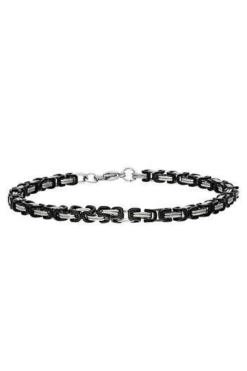 Chavin King Model 4 Mm. Gray-Black Steel Men's Bracelet Az68-4Sy