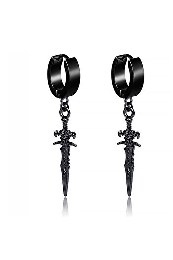 Chavin Black Steel Sword Dangle Women Men Earrings Ei33Sy