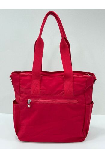 Sanmorris Women's Large Size Compartment Waterproof Crossbody Bag with Shoulder Strap Red Color