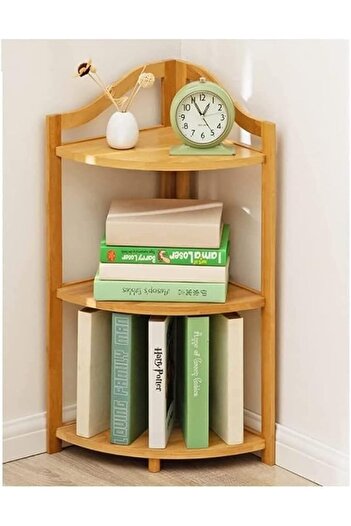 Living 3-Tier Wooden Corner Shelf – Decorative and Functional
