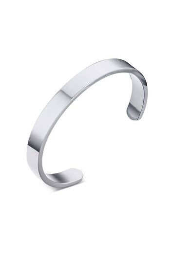 Chavin Gray Handcuff Design Steel Women's Bracelet Et61By