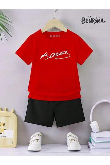 BENROMA Unisex Kids Shorts Set - Character Printed