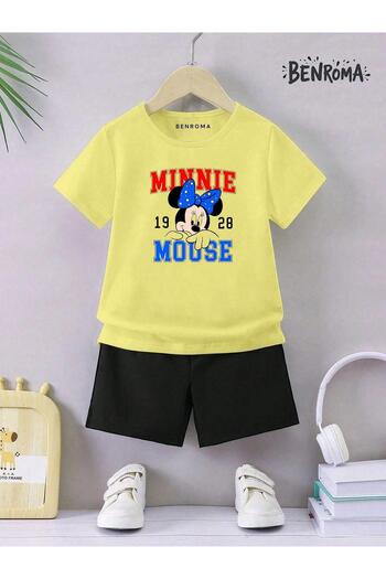 BENROMA Unisex Kids Shorts Set - Character Printed