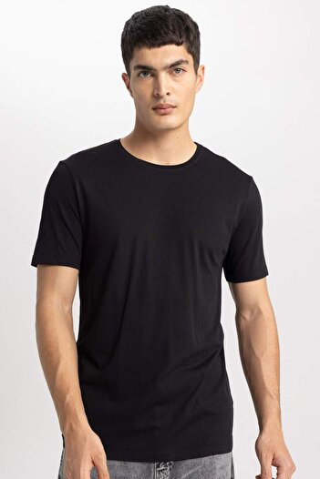 DeFacto Slim Fit Crew Neck Premium Quality Basic Cotton Combed T-Shirt M6606Az21Sp