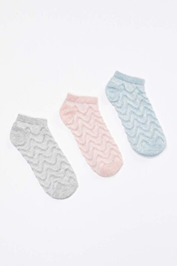 DeFacto Women's Mixed 3-Piece Short Socks M7477AZ20AU