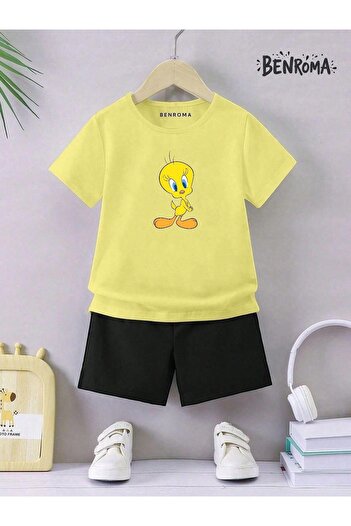 BENROMA Unisex Kids Shorts Set - Character Printed