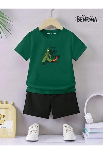 BENROMA Unisex Kids Shorts Set - Character Printed