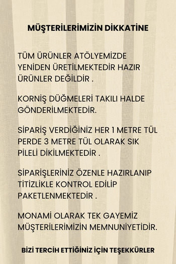Monami Lüks Elegance 1/3 Sık Pileli Çizgili Tül Perde