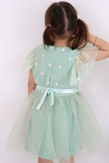 ESİLA KİDS Girl's Dress - Daisy Embroidered Evening Dress for Special Occasions, Age Range 2-5