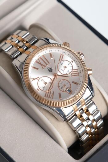 WATCHOFROYAL Aurum Silver Gold White Women's Steel Wrist Watch