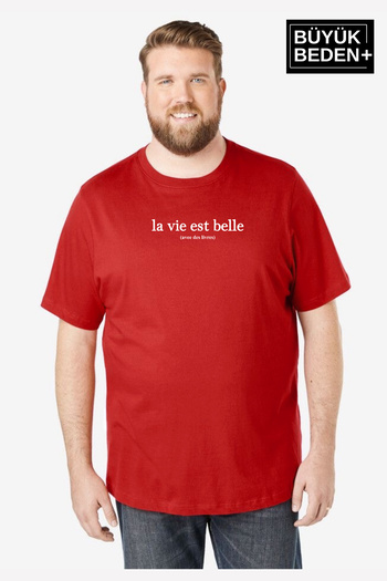 Superlife Men's Plus Size L.V. Est Belle Printed Crew Neck T-Shirt Spr25Bt910