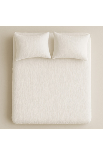 sutra 100% Cotton Muslin Fabric Double Fitted Sheet Set