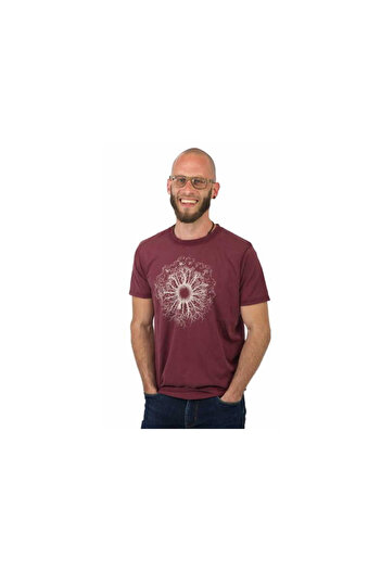 Life-Tree Rundhals T-Shirt für Herren in rot