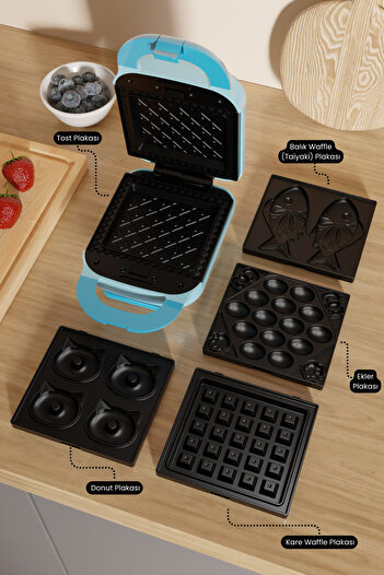 Fressi Toast and Waffle Maker |   Removable Non-Stick Plate |   5 Separate Plates |   Fr-Tm33 Panfun