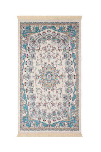 Bursa İpek Ecru Velvet Rug Prayer Rug