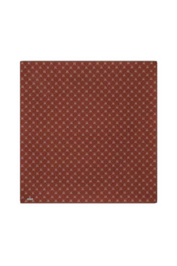 Bursa İpek Burgundy Twill Silk Scarf - Butterfly Monogram