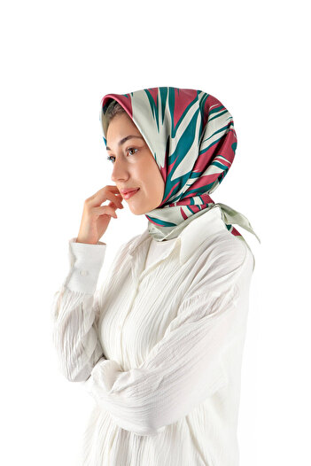 Bursa İpek Μεταξωτό μαντίλι Petrol Green Twill - Μοτίβο Nilsu