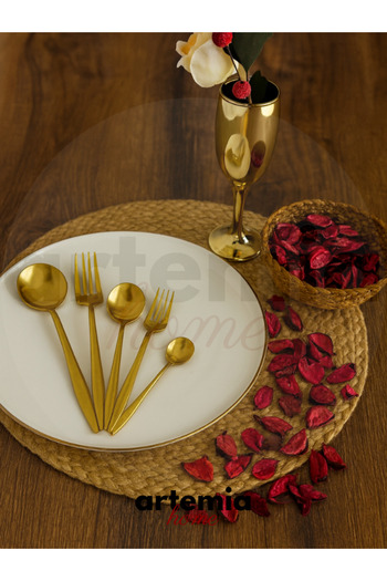 DMR LİFE New Vega 36 Piece Fork Spoon Knife Set |   Matte Gold |   6 People |   18/10 Stainless Steel