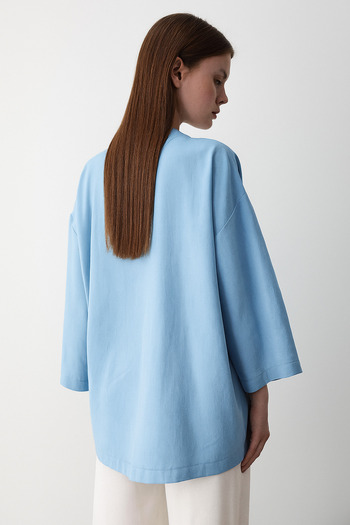 My Blog Poor Sleeve Kimono with Blue Inner Belt - 5383